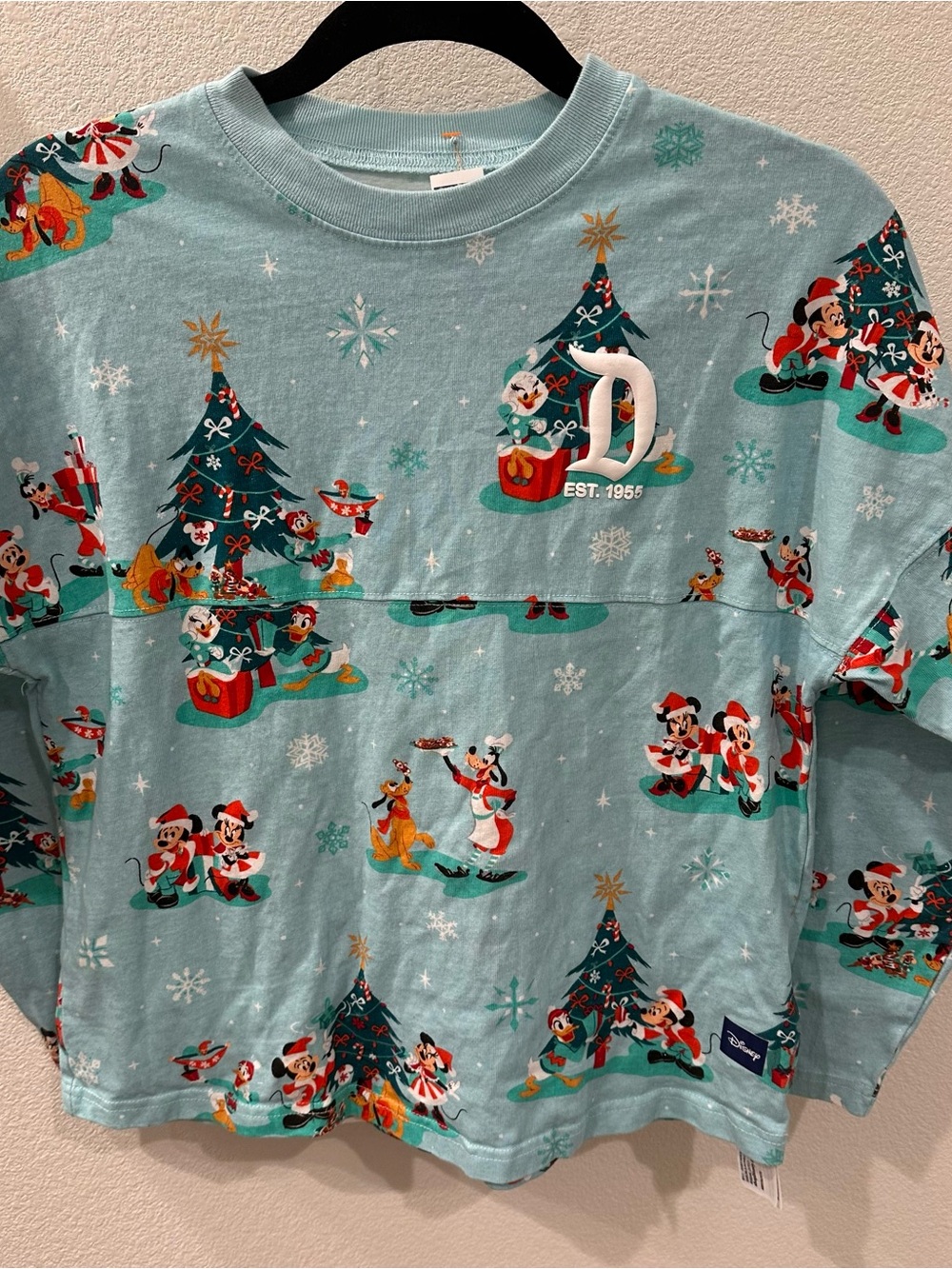 Disney Kids' Light Blue Holiday Santa Mickey & Friends Spirit Jersey